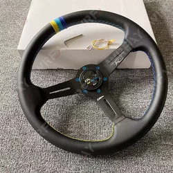 Racing BLACK Steering Wheel Universal High Quality Automotive Car 340MM