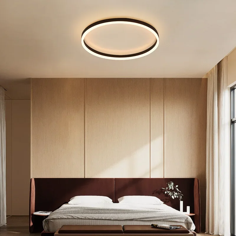 Modern Minimalist Circle LED Ceiling Lights for Living Dining Room Balcony Track Lamp Bedroom Home Decor Indoor Lighting Fixture