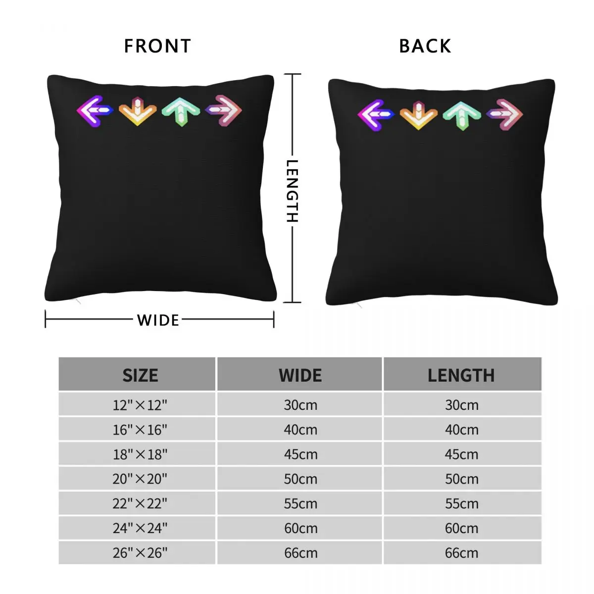 Ddr Arrows Classic T Shirt Square Pillowcase Pillow Cover Polyester Cushion Zip Decorative Comfort Throw Pillow for Home Bedroom