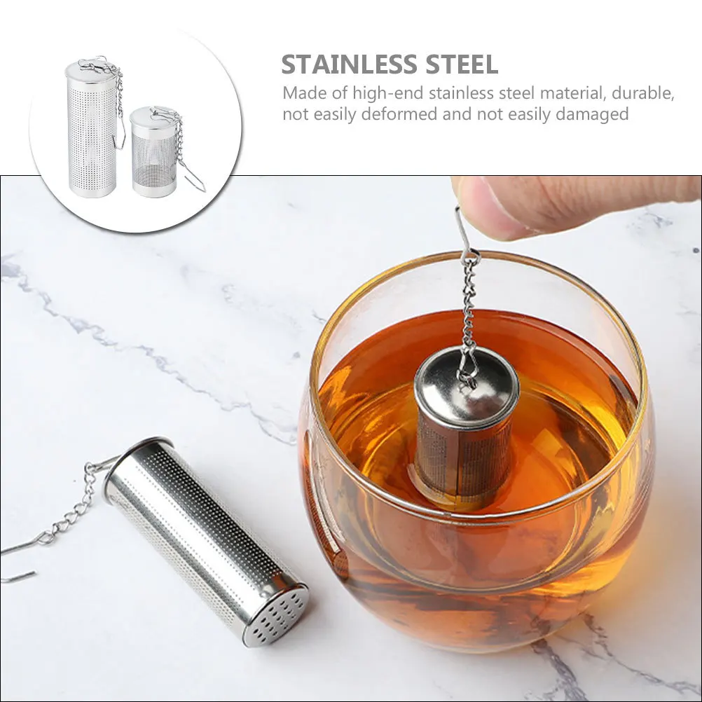 

2Pcs Metal Tea Infuser Stainless Steel Strainer for Loose Leaf Tea with Easy Hang Chain Infuser Kitchenn Supplies