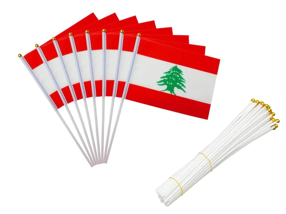 14*21cm Lebanon Hand Flag, Lebanese National Flag World Countries Decor Gifts Small Hand Held Waving Flag