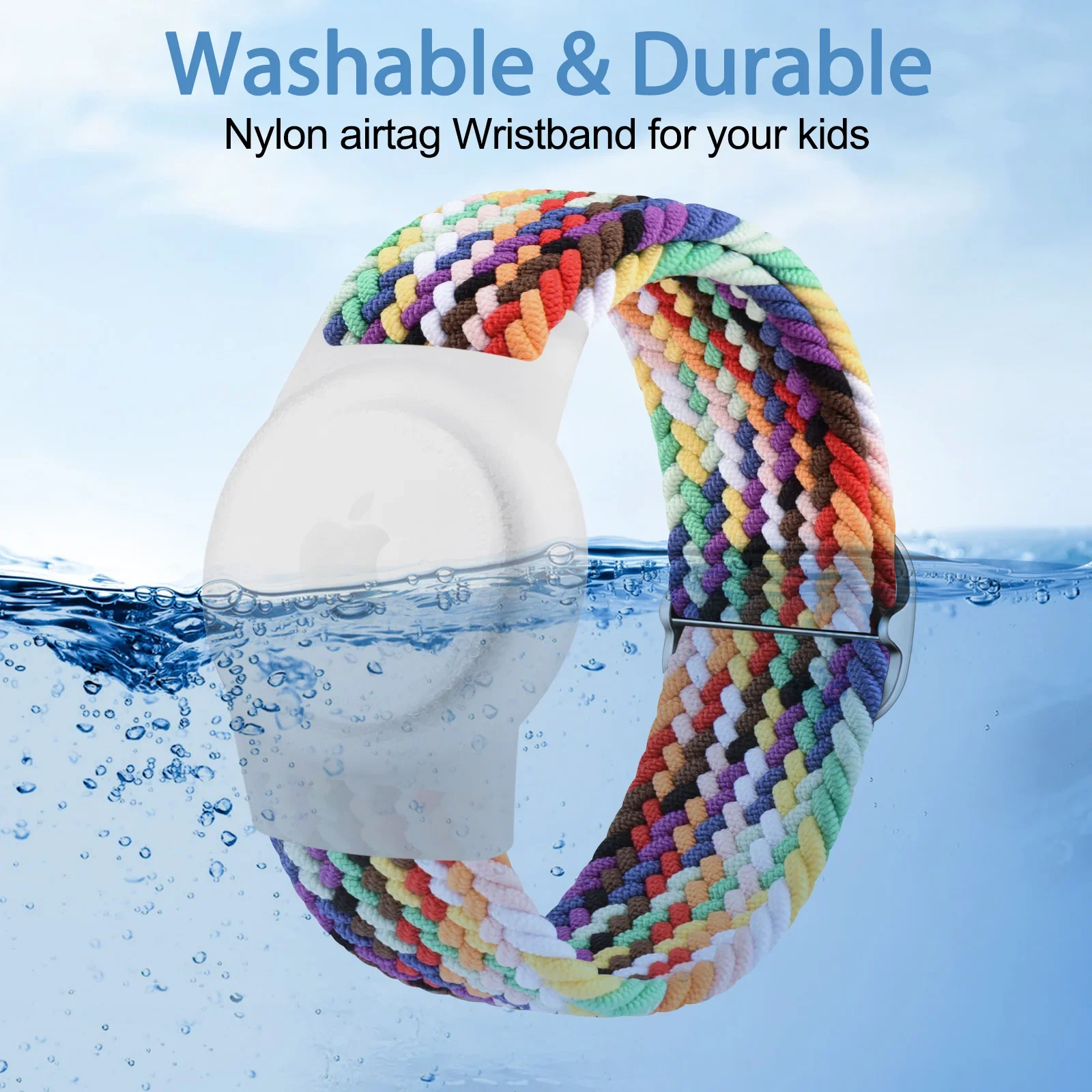 For Apple AirTags Kids Wristband Braided Strap Anti-Scratch Cover Accessories For Airtag GPS Tracker Holder Watch Strap Bracelet