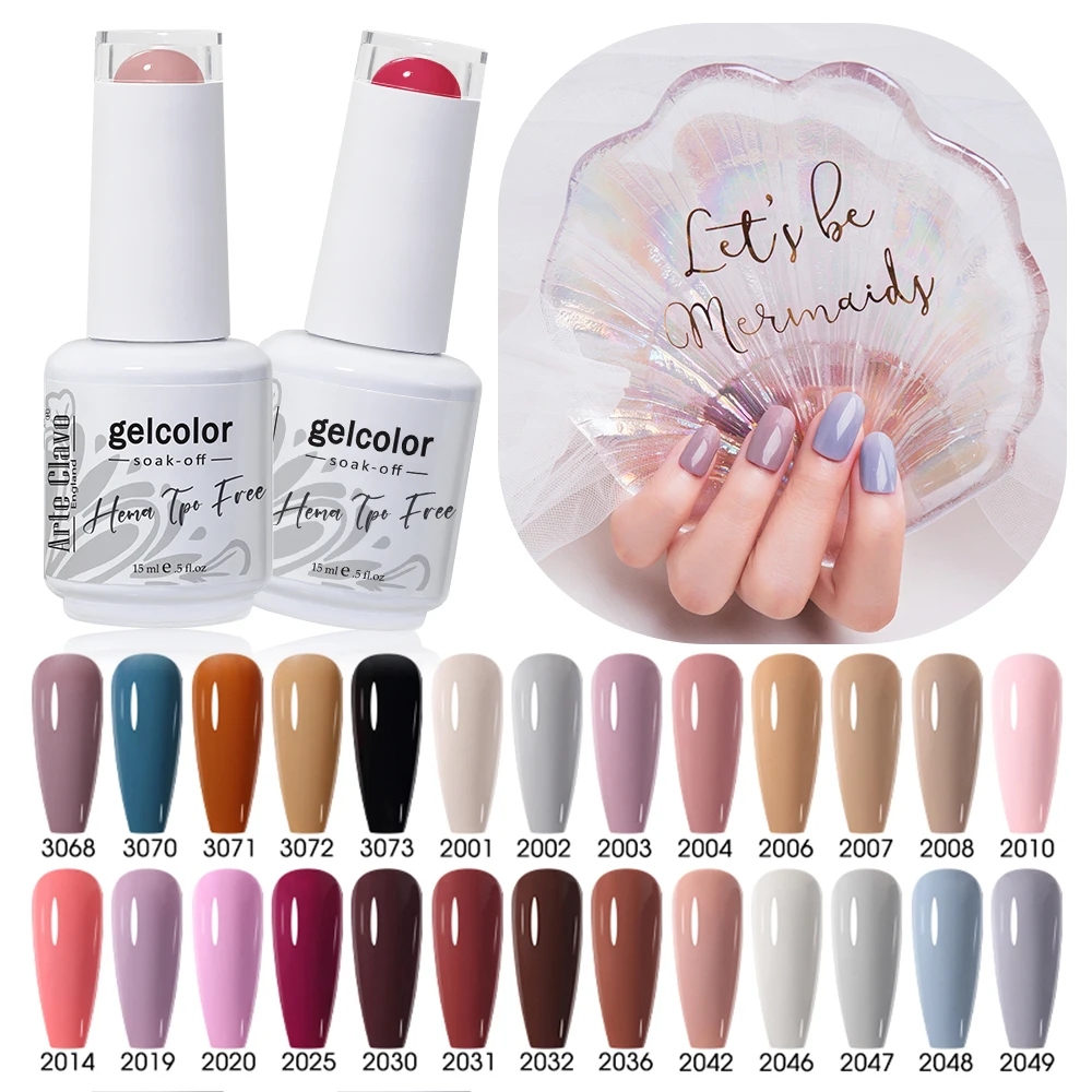 Arte Clavo 15ml UV Gel Nail Gel Polish HEMA TPO FREE Nails Art Manicure Gel Polish Nail Esmalte Varnishes Soak Off Top Base Gel