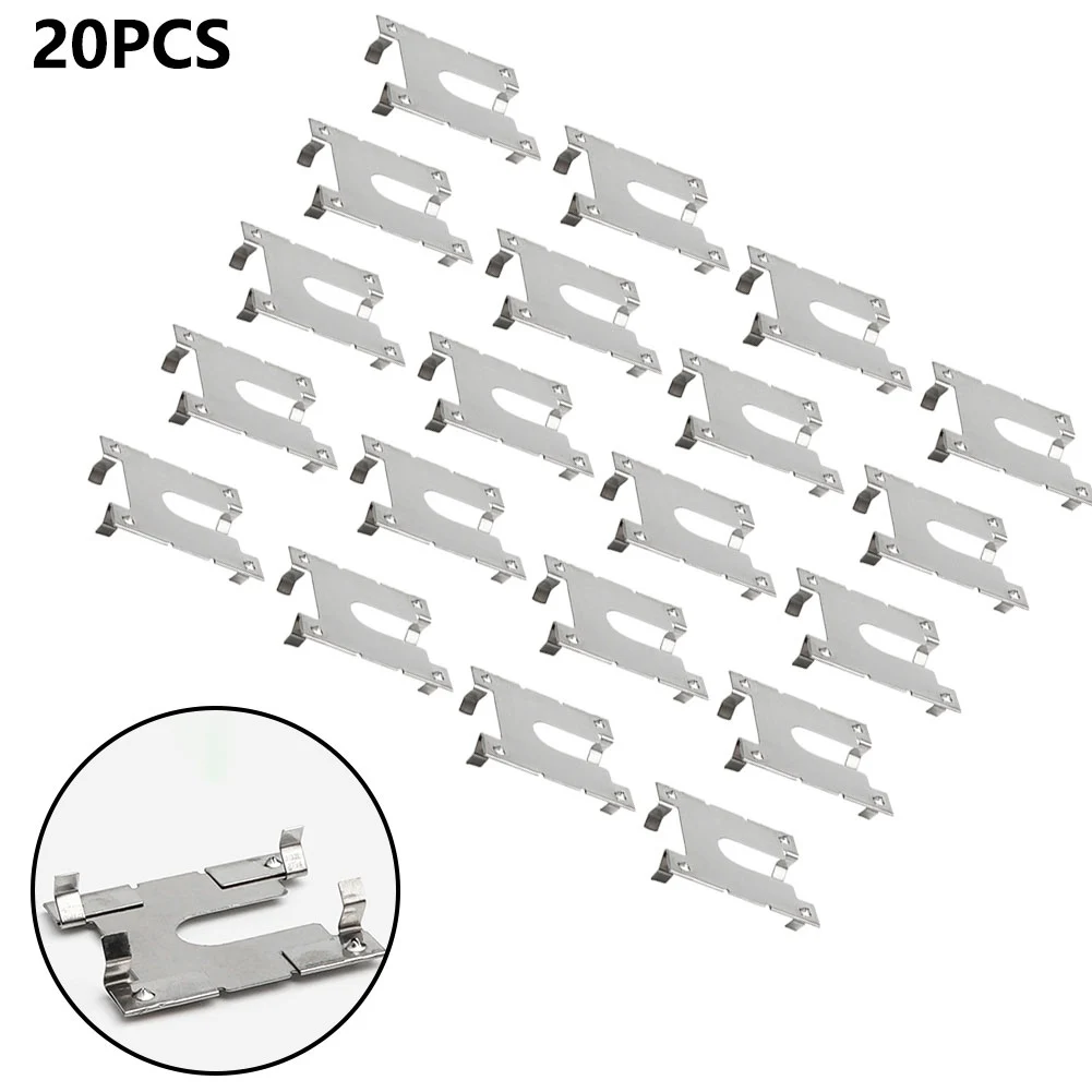 20pcs Solar Panels Guide Rail Earth Plate Grounding Clip PV Roof Fitting Conductive Plate Solar Power Parts Accessories