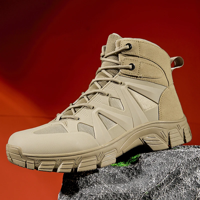 

Large Size Outdoor Mountain Climbing Sports Shoes Desert Tactical Mens Boots Durable Non-slip Training Boots Male Tourism Shoes