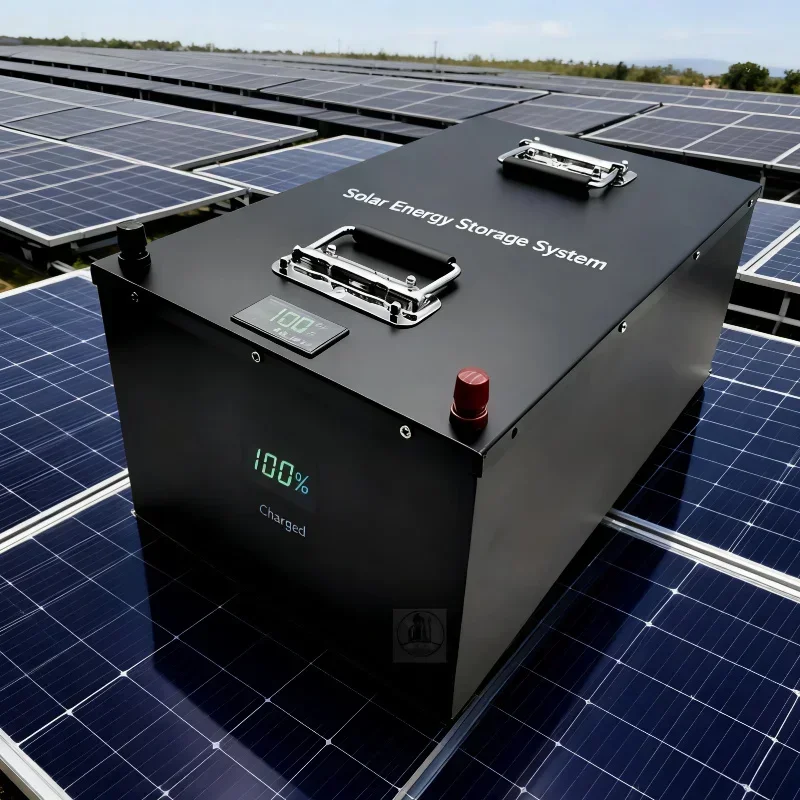 48V LiFePO4 Deep Cycle Battery 100Ah 150Ah 200Ah, Built‑in Smart BMS Lithium Iron Phosphate Battery with Charger, Perfect for So