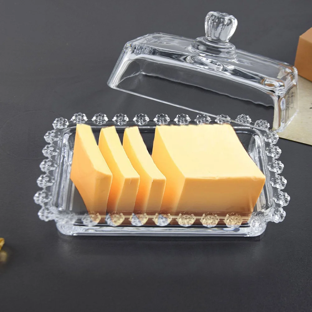 

Butter Dish with Lid Storage Serving Lids Container for Fridge Cheese Slice Holder Small