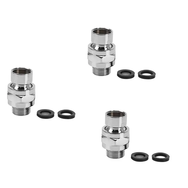

ABUI-3X Brass Chrome Ball Joint Shower Head Angle Adjustable Swivel Adapter