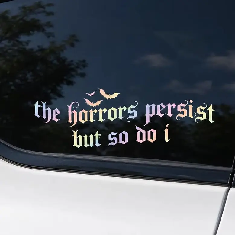 Gothic Quote Car Stickers Waterproof Vinyl Decals Decoration Accessories Horror Saying Decal for SUV Truck RV Window Decor