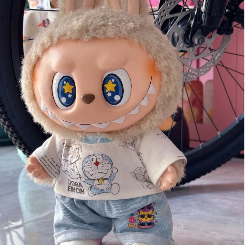

Для labubu 38 см Big Baby Labubu Generation летняя одежда Mokoko футболка Dingdang аксессуары для одежды джинсовый костюм