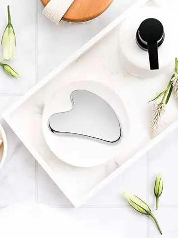 Stainless Steel Facial GuaSha Scraping Face Care Lifting Massage Tools Anti Wrinkle Skin Tighten Cooling Cellulite Massager Tool