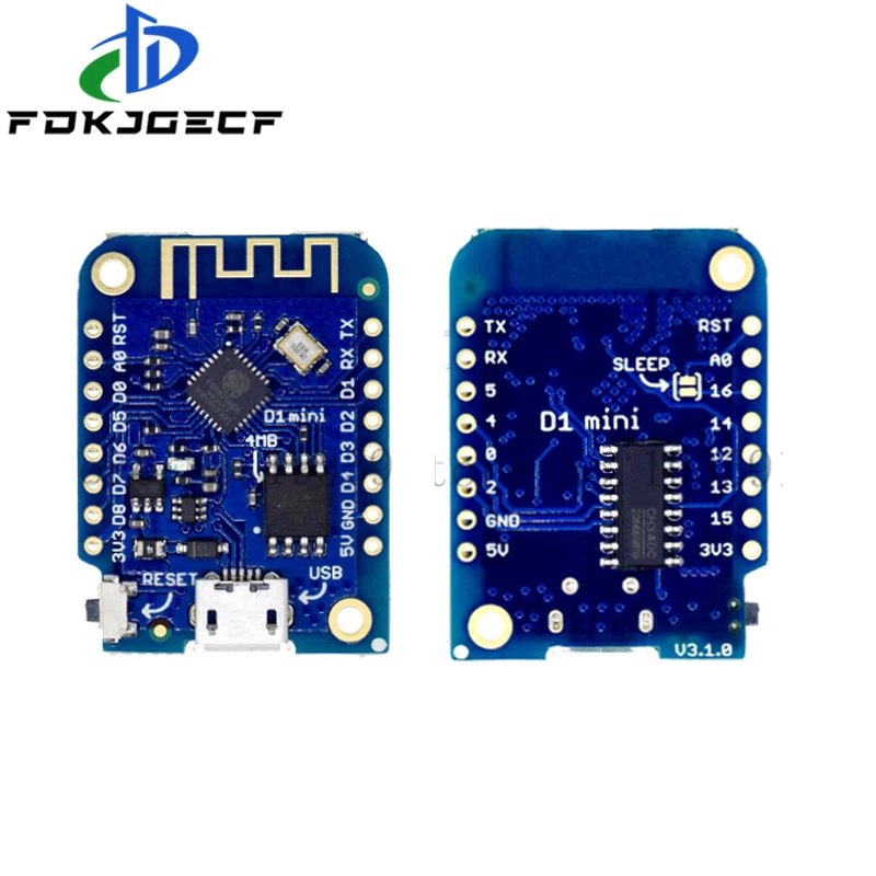 D1 mini V3.1.0 - WEMOS WIFI Internet of Things development board based ESP8266 4MB MicroPython Nodemcu Arduino Compatible