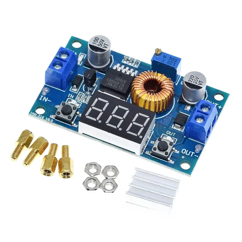 XL4015 75W DC-DC 5A Digital LED Drive Voltage Regulators Module Adjustable Buck Module With Voltmeter Display
