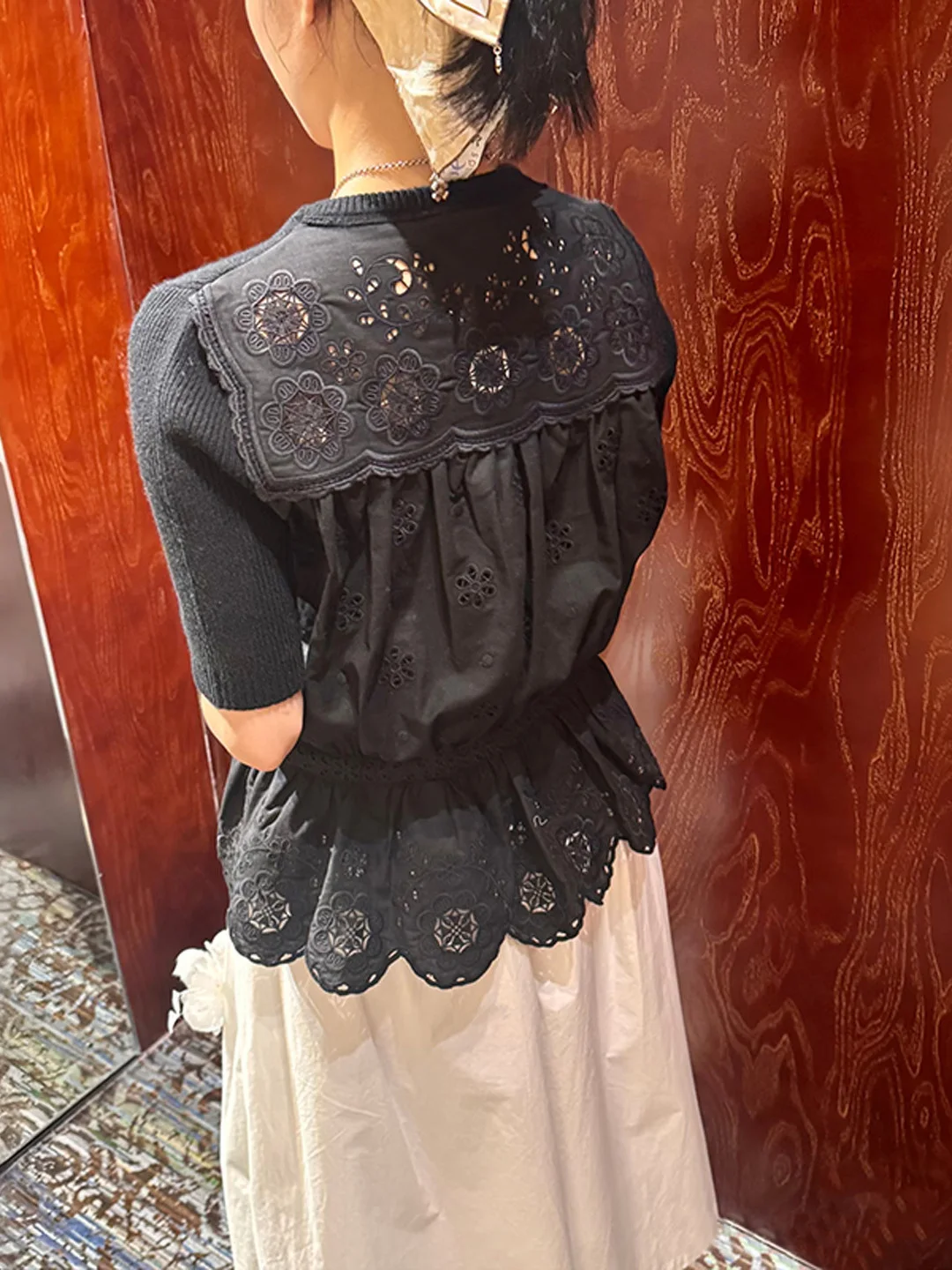 

Вязаный ажурный топ Ele Bla с вышивкой, женский, весна 2026, в стиле «нежный ветер», модель «Кукла»