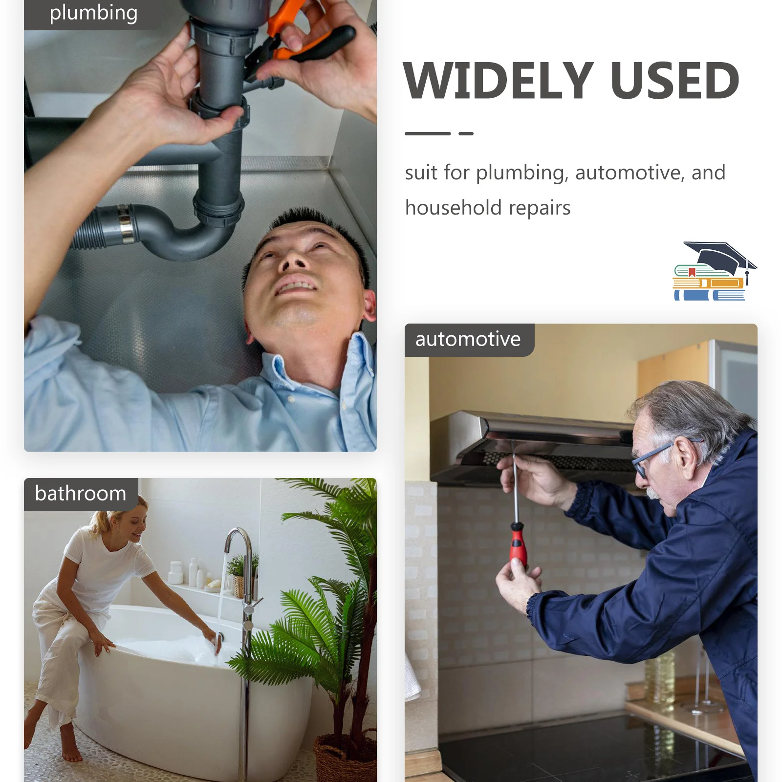 مفتاح ربط سباكة احترافي خفيف الوزن ومقاوم للصدأ لإصلاح حوض خط الأنابيب وصيانة المنزل وفتحة كبيرة