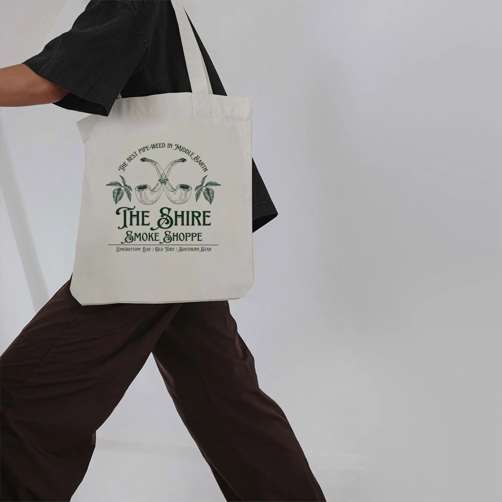 The Shire Smoke Shoppe tote bag The Hobbit Elevenses shopping bag Lord of the Rings LOTR fan gift Hobbit Second Breakfast