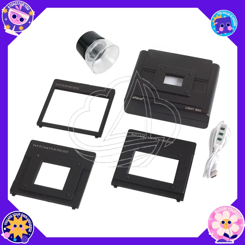 Multifunctional Film Scanner Viewer, Adjustable LED Light for 35mm 135 120 4x5 Negative Digitizing