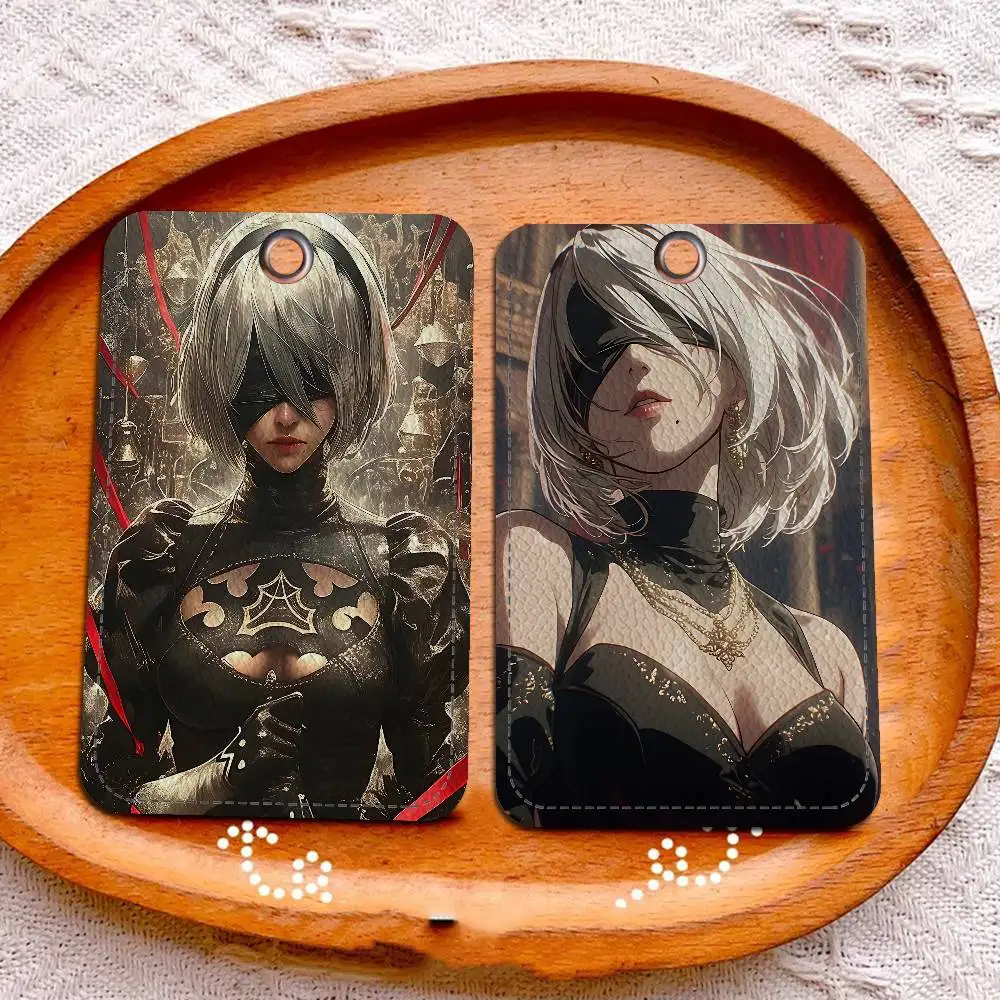 

Nier Automata Games PU Soft Leather Rectangular Key Card Holder Induction Elevator Protection Cover Youth Faion Accory