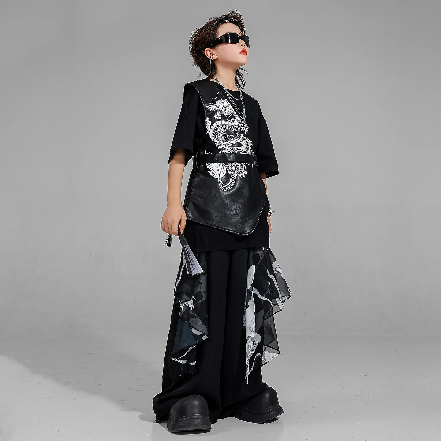 Hip Hop Boys Clothing Oversize Tshirt Street Dance Joggers Pants Girls Blouse Children K-pop Streetwear Kids Costumes Clothes