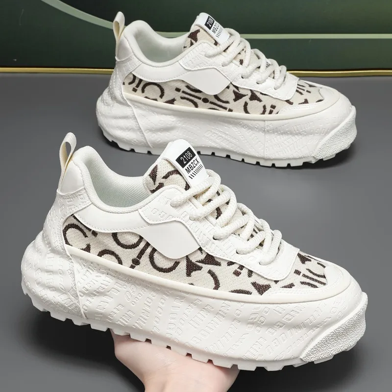 2025 spring new thick-soled heightening sports shoes fashionable breathable versatile sports and leisure shoes large size 39-48