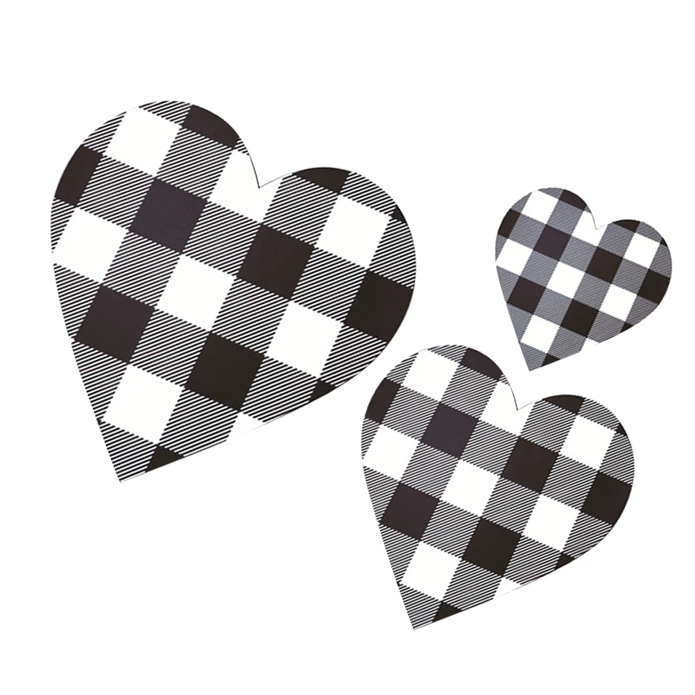 

3 Pcs Heart Shaped Wooden Sign Vintage Decor Wall Hanging Kitchen Bedroom Bathroom Living Room Wood Heart Pendant
