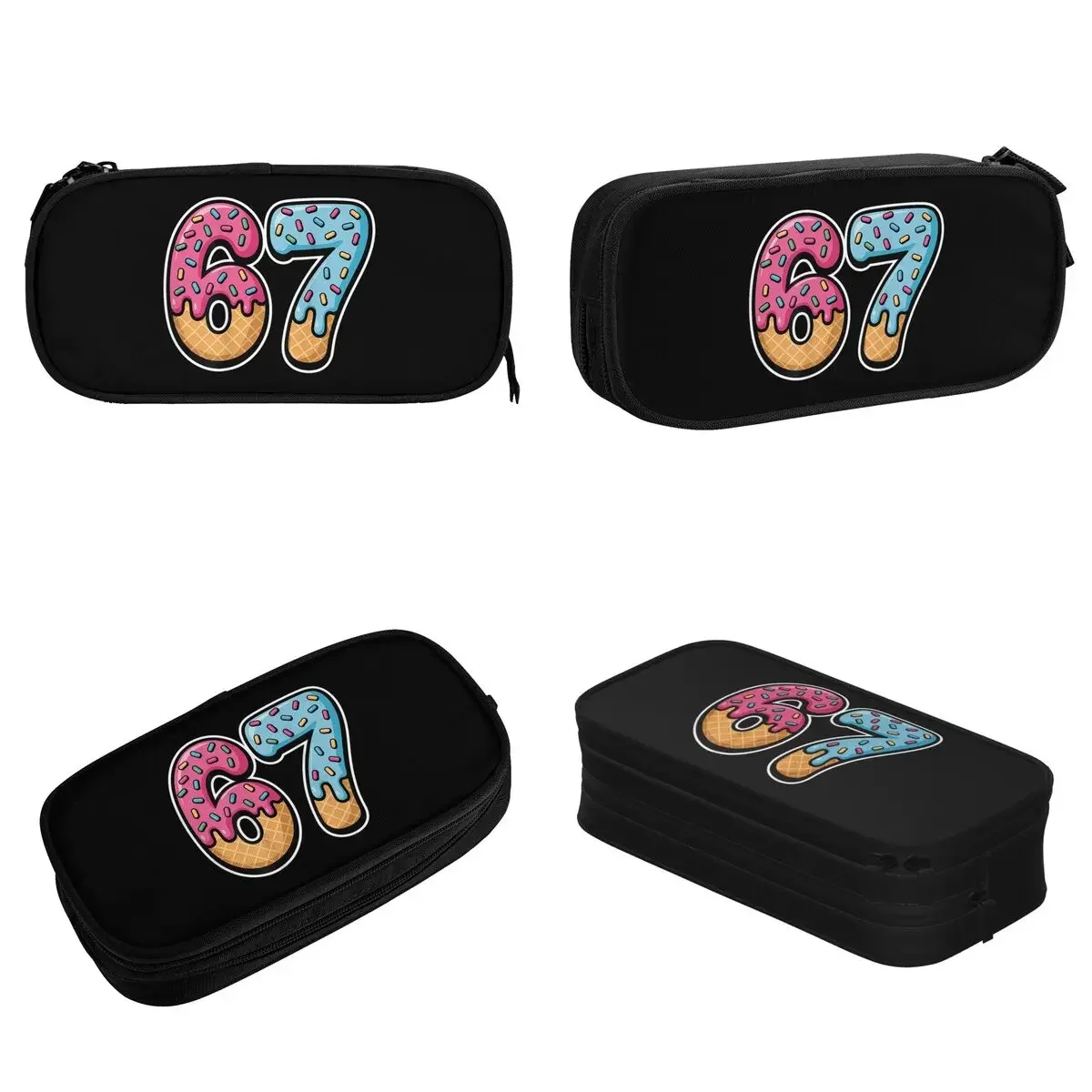 Six Seven Ice Cream Drip Cool Meme 67 Pencil Case Pen Holder Bag for Student Big Capacity Students School Gifts Pencilcases