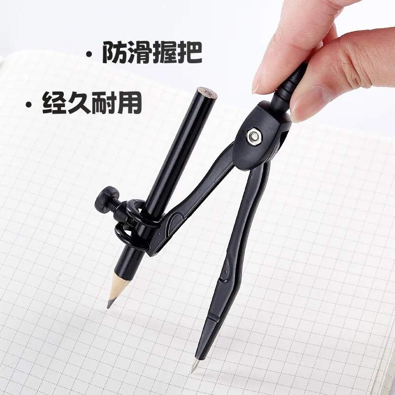 1set Classic zinc alloy detachable pencil sharpener compass 3-piece compass set student math  protractor set  student kit