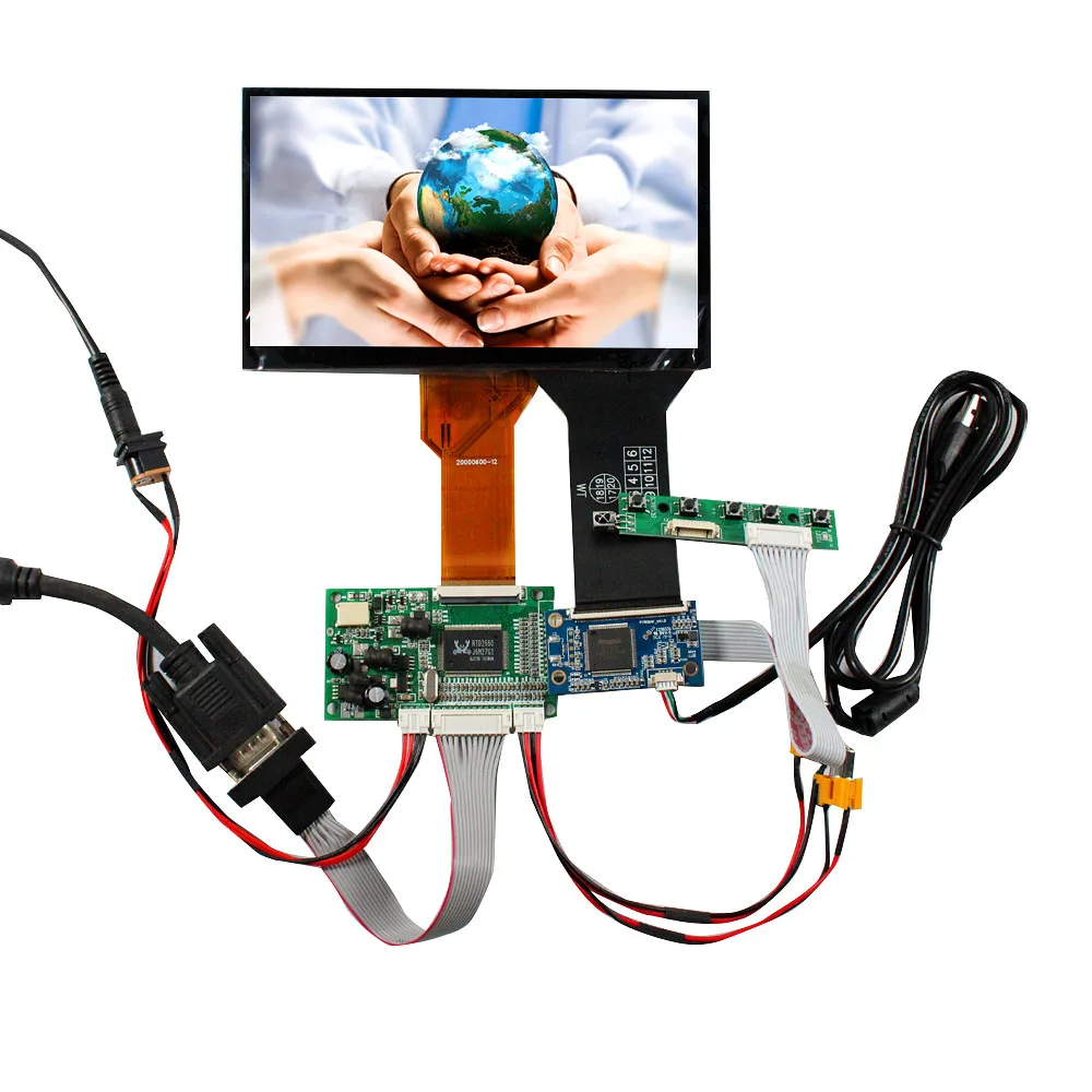 

7" 800X480 AT070TN92 Capacitive Touch Sensor LCD Screen and VGA AV Control Board