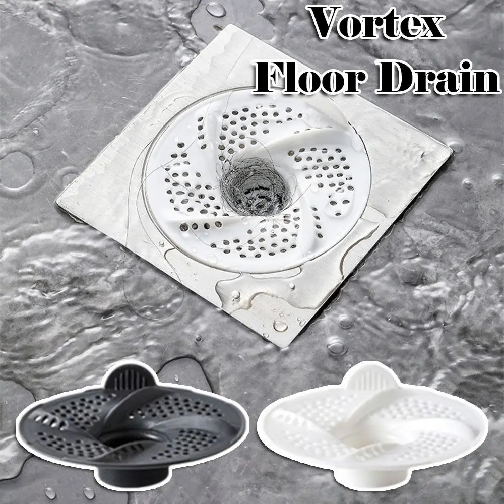 3pcs Hygienic Vortex Floor Drain Anti-Clogging Rotating Hair Collector Bug Proof Mesh Design Sink Strainer Household Use