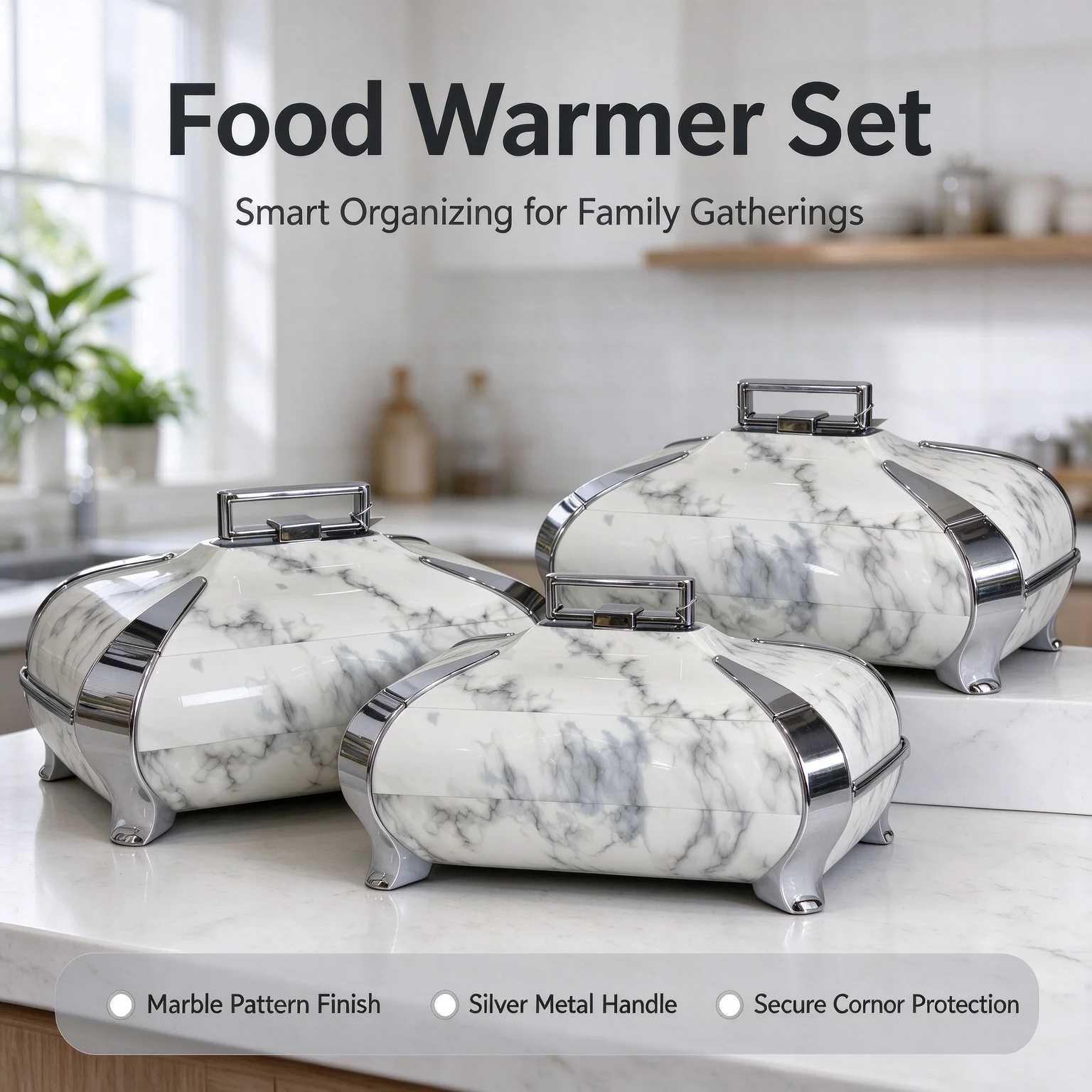 Food Grade Thermal Lunch Box 3L 4L 5L Large Capacity Stainless Steel Fresh Keeping Container