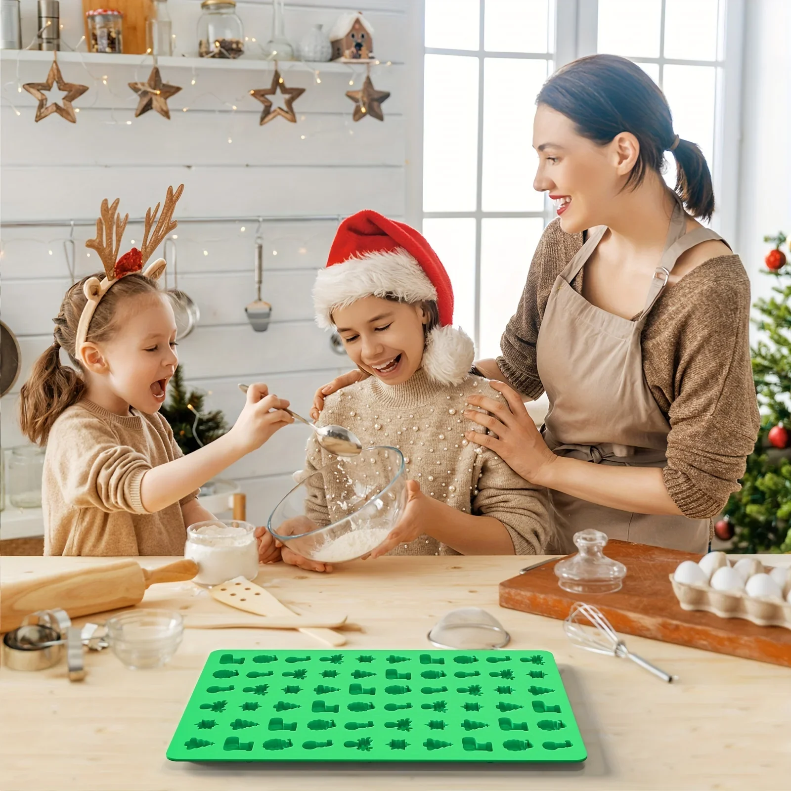 Christmas Shape Design Cookie Shaping Decorating Baking Trays Xmas Chocolate Mold Gingerbread Man Christmas Candy Silicone Mould