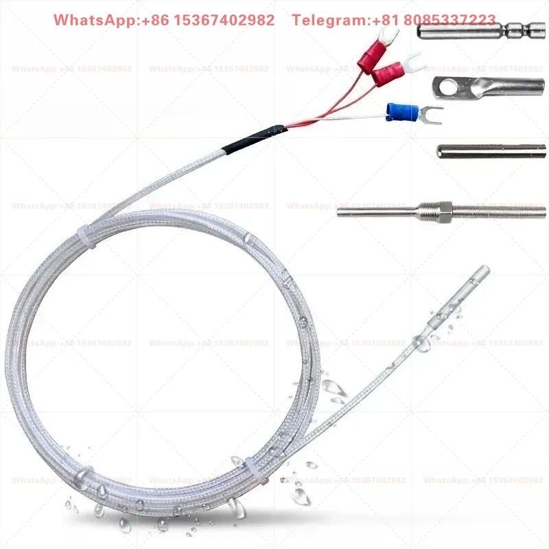PT100 PT1000 Platinum Resistance Temperature Sensor, Roll Mouth Packaging Waterproof Oil Resistant Probe Thermocouple Detection