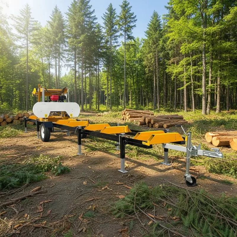 YG Customized Industrial Diesel Engine Horizontal Band Timber Processing Equipment Hydraulic Log Cutting Machine Mobile Portable