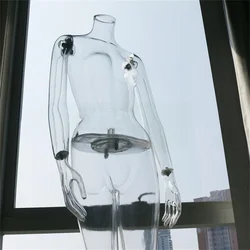 Transparent Full Female Mannequin for Sewing, Large Body Stand, Torso, Headless Panties, Underwear Props Display, E228