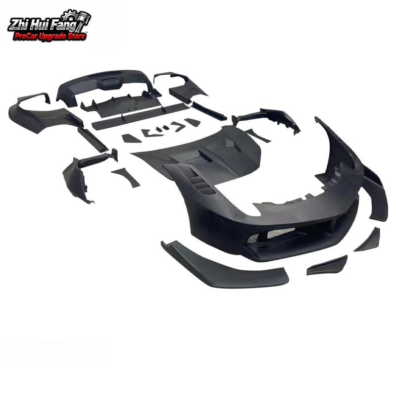 

Подходит для Ferrari 458 между 2015-2019, широкий обвес из смолы, передняя и задняя губа.