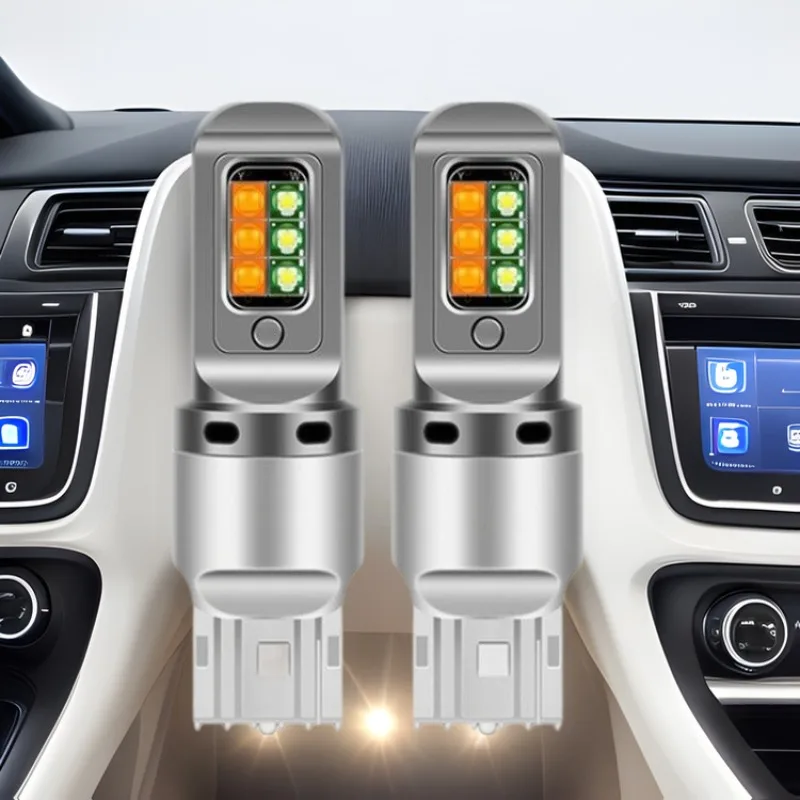 Automobile LED brake light 12SMD 3535 daytime running light turn signal decoding anti-stroboscopic 1157 7440 two-color light