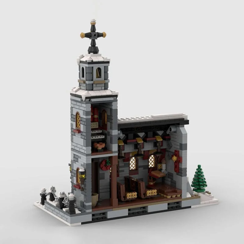 ตัวต่อ MOC 1074 ชิ้น ชุดสร้างโบสถ์ฤดูหนาว ของเล่นประกอบเอง ของขวัญคริสต์มาส ไอเดีย DIY ของเล่นเด็ก ของขวัญวันเกิด