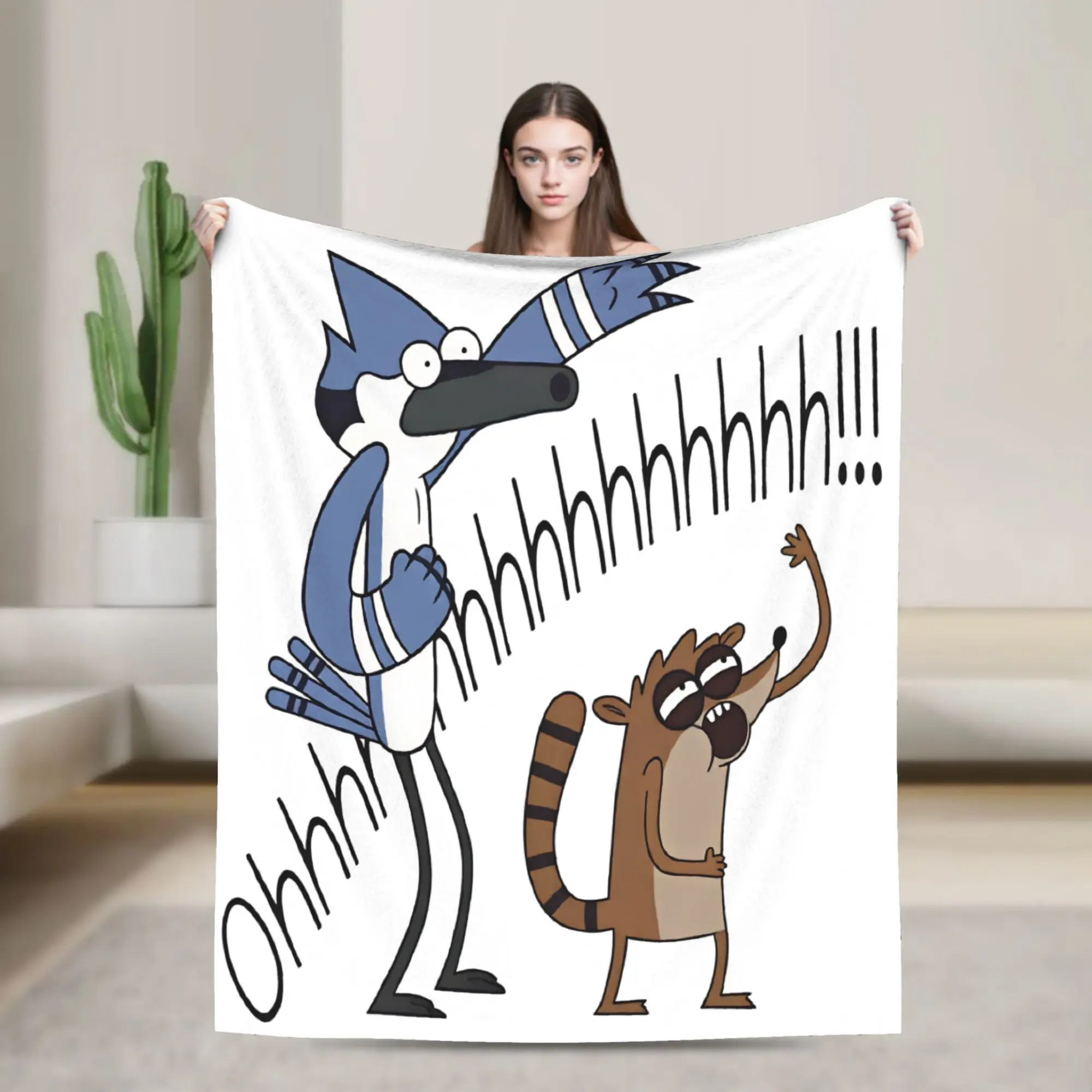Mordecai And Rigby Regular Show Cartoon Characters Blanket Warm Plush Throw Blanket For Living Room Flannel Bedspread Bed Cover