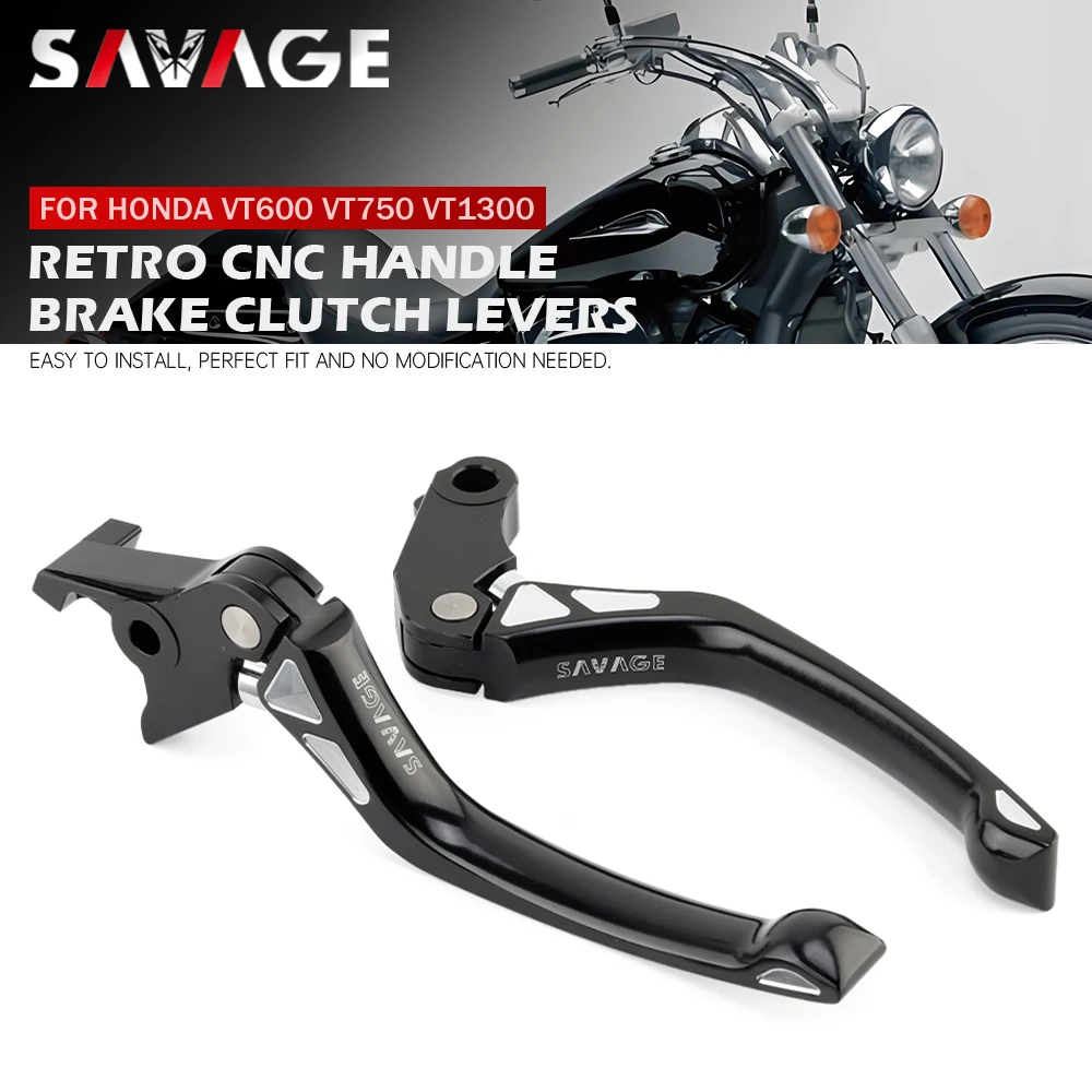 

Рычаг тормоза и сцепления для мотоциклов Cafe Racer, совместимый с HONDA CMX Rebel 300/500, CB750, VT750, VT1300, VT600C, Shadow NT650, NV600.