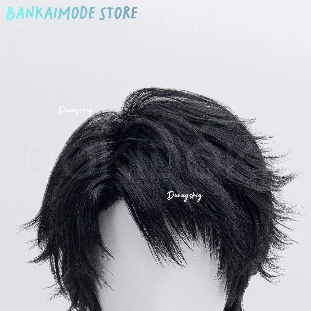 Amor e espaço profundo caleb peruca cosplay xia yizhou preto curto tainha perucas de cabelo para homens mulheres meninas carnaval dia das bruxas peruca livre boné