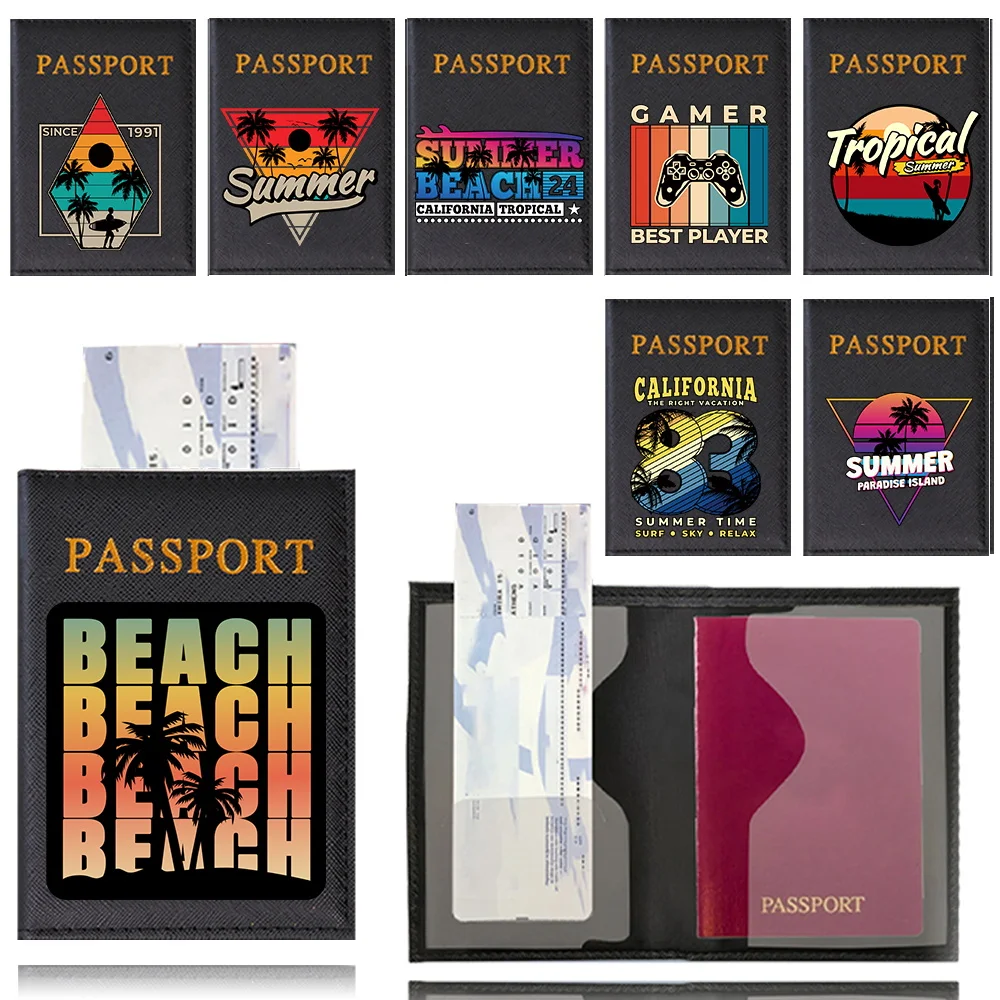 Passport Cover Portable Business Trip Passport Ticket Sleeve Holiday Print Travel ID Card Wallet Card Passport Protection Sleeve