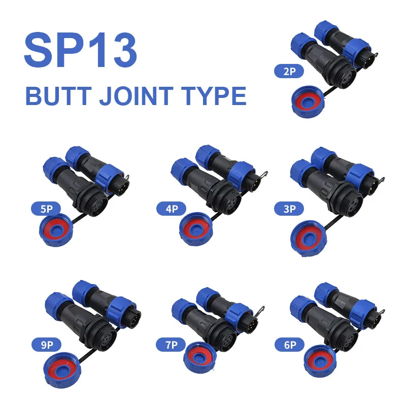 Conector de acoplamiento a prueba de agua, conector de cable IP68, SP1310, SP1311, SP13, 2 pines, 3 pines, 4 pines, 5 pines, 6 pines, 7 pines