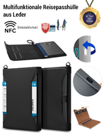 Multifunctional Leather Passport Holder Magnetic Passport Bag Business ID Holder PU Card Holder Protection Travel Passport Cred