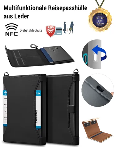 Porta pasaporte de cuero multifuncional, bolsa magnética para pasaporte, tarjetero de identificación comercial, tarjetero de PU, protección para pasaporte de viaje