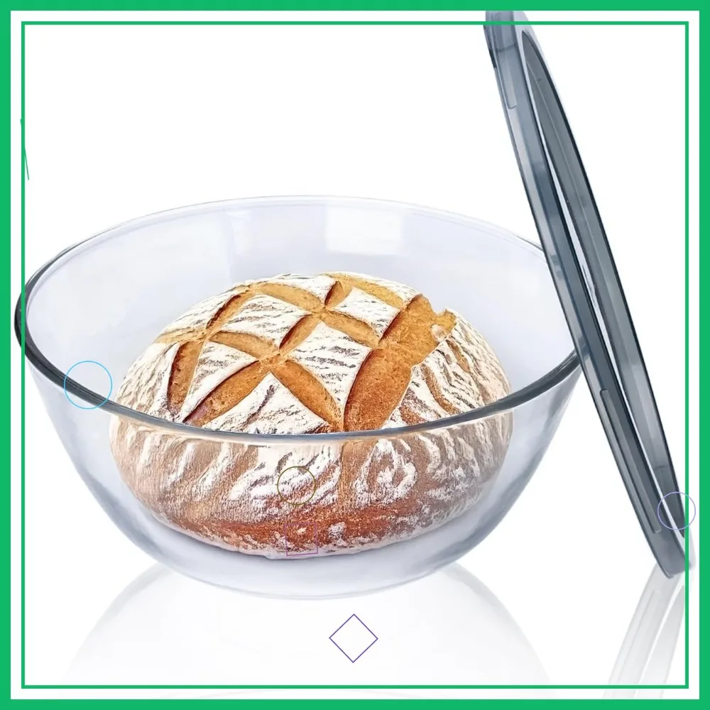 

Large 4.7 Quart Glass Mixing Bowl with Lid for Sourdough Bread Making, Clear Proofing Bowl Ideal for Kitchen Storage