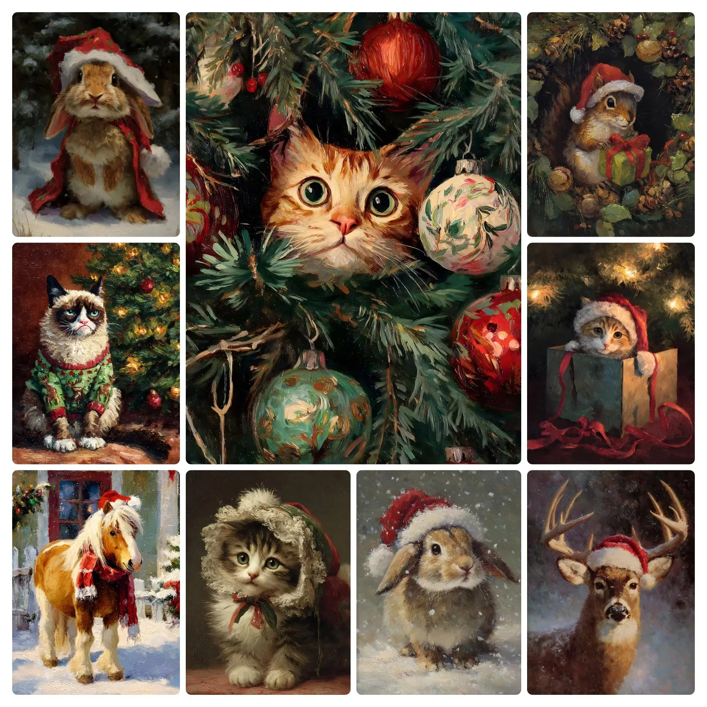500/1000/1200/2000 PCS Puzzles for Cute Christmas Animals Jigsaw Puzzles Brain Challenge Game Gift Festival Decorations