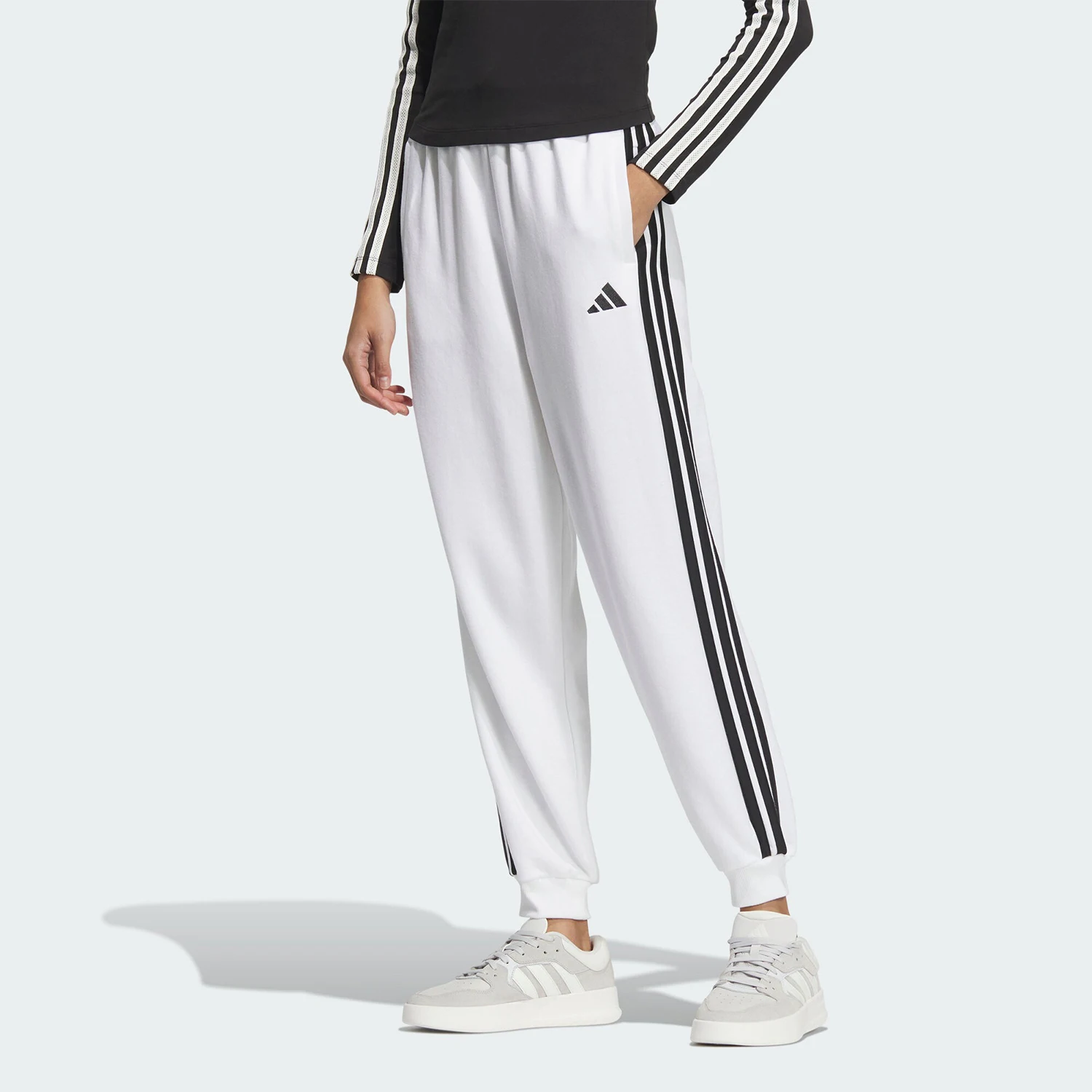 Adidas genuine autumn and winter new women's knitted ankle tied sports casual pants JZ2163