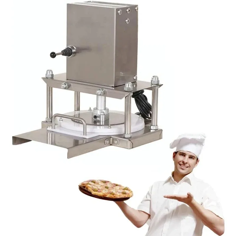 

30cm 22cm/8.66in Stainless Steel Automatic Pizza Dough Press Machine Western Food Pizza Maker Motor Core for Grain Making