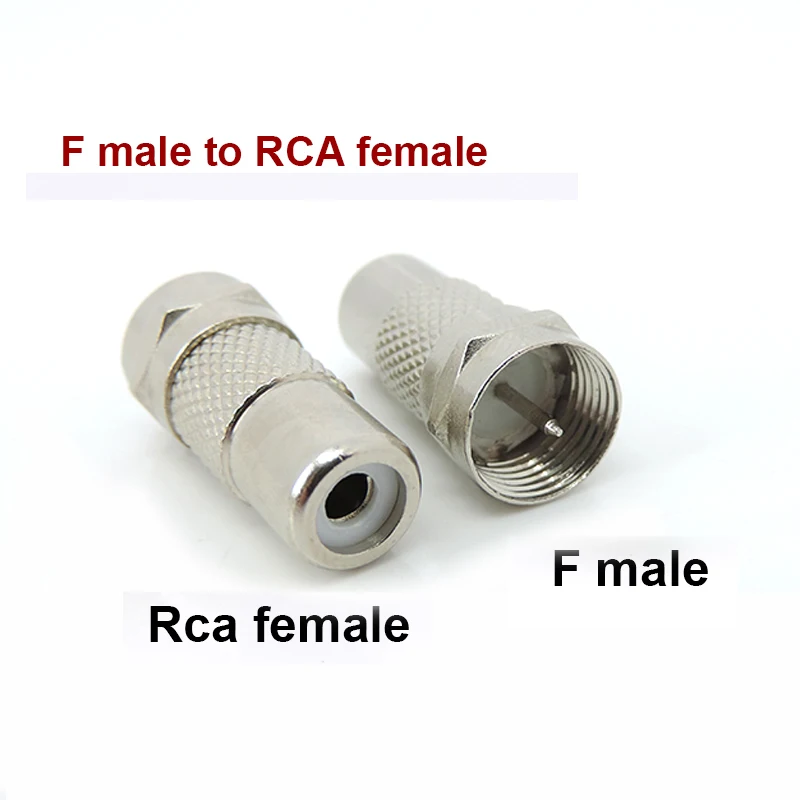 5pcs 10pcs F Type male Female To RCA Male female jack plug Connector Silver RF Adapter Coax Coaxial Converter metal L1