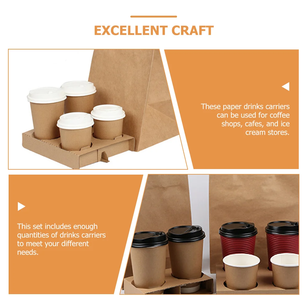 50 pezzi doppio portabicchieri vassoio portabevande in carta ondulata per caffè succo tè al latte portabicchieri da asporto vassoio da imballaggio per tè al latte